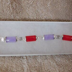 Ladies Sterling Silver 925 Jade Bracelet